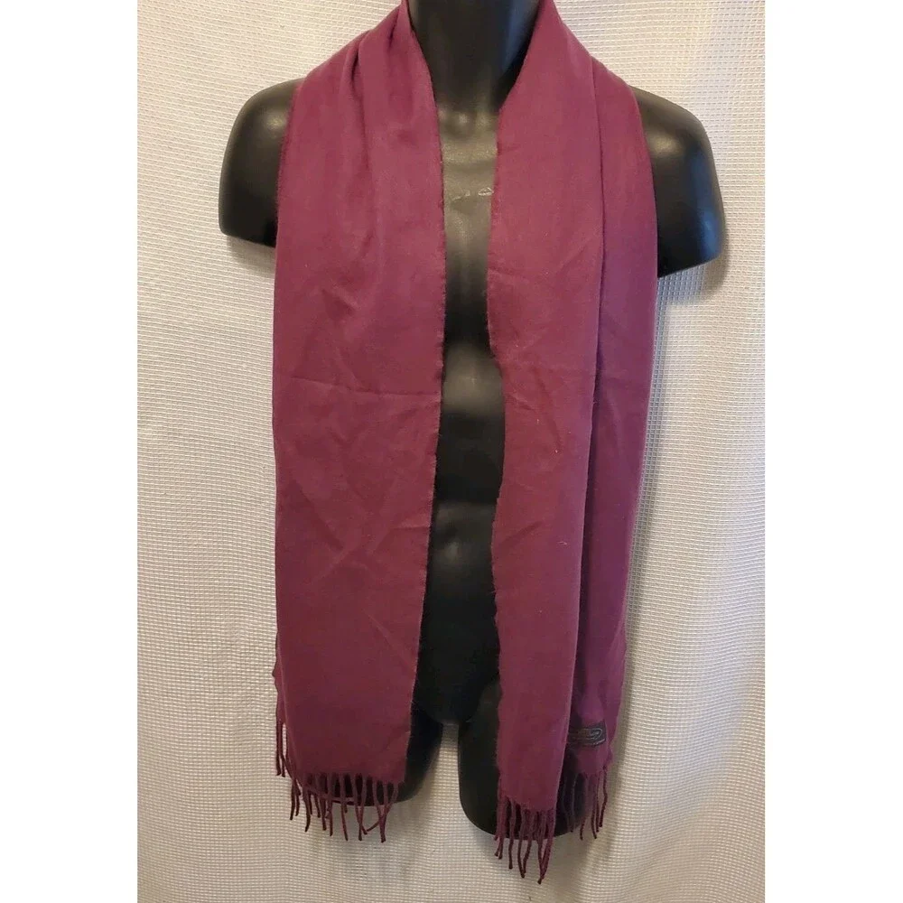 Scarf 100% Cashmere Purple Made In Germany Hand Tailored 12